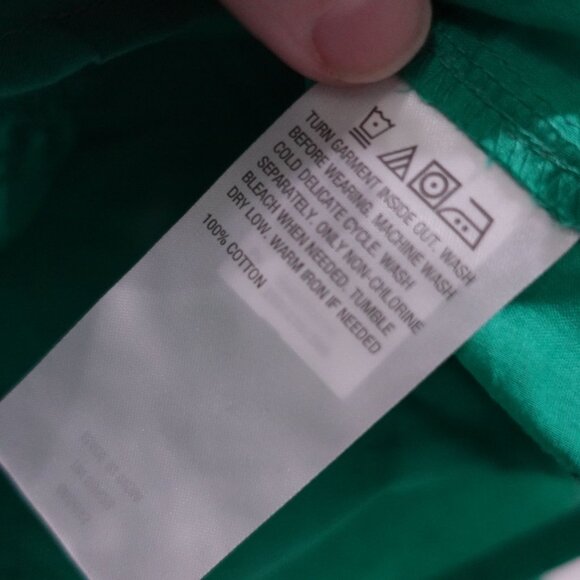 NWOT TWRHLL by Christie Brinkley Applique Long Sleeve Peasant Blouse Green Sz M - Picture 7 of 7